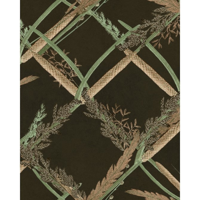 Ornamental Reed Wallpaper - Anthracite Black  | Mind The Gap