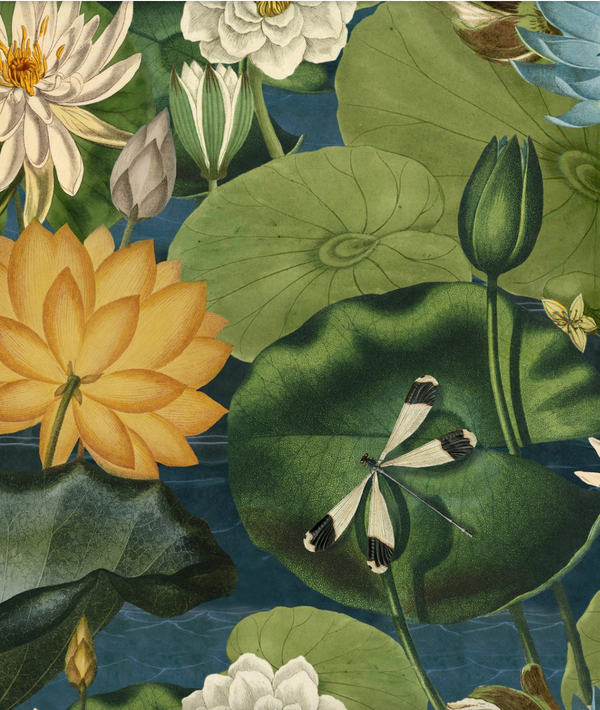 Flowery Ornament Bud - Green Wallcovering | Mind the Gap