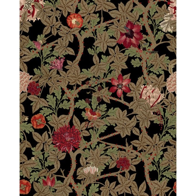 Flowering Noire Black Wallpaper | Mind The Gap