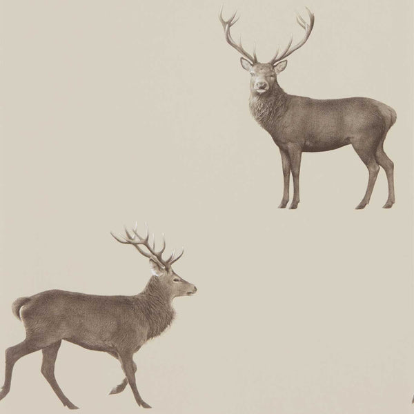 Evesham Deer (Wallcovering) Birch | Sanderson