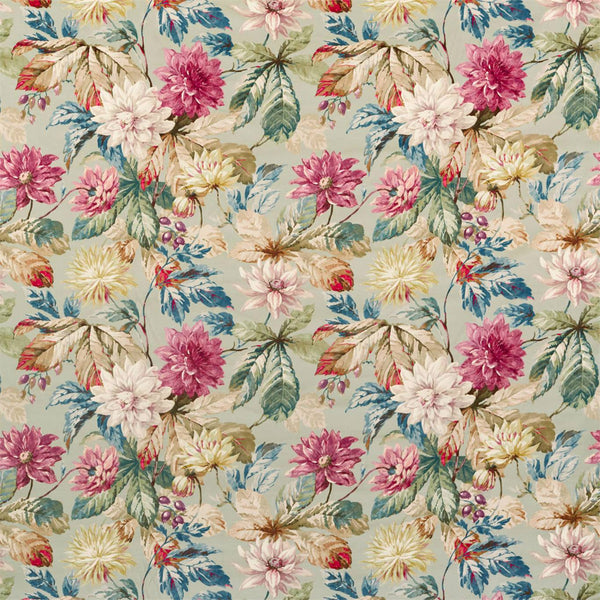 Dahlia And Rosehip Velvet Mulberry/Grey (Velvet) | Sanderson
