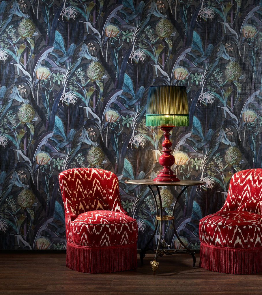 Blooming Pineapple Peacock Wallpaper | Arte Europe