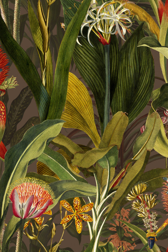 Blooming Pineapple Cardinal Wallpaper | Arte Europe