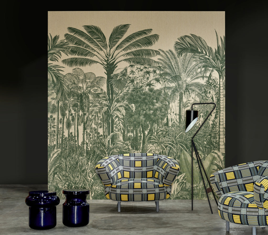 Valle de Viñales Jute Woven Palmer Green Wallpaper | Arte Europe