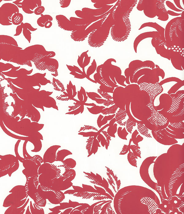 Des Gardes Burgundy on Off White Screen Printed | China Seas