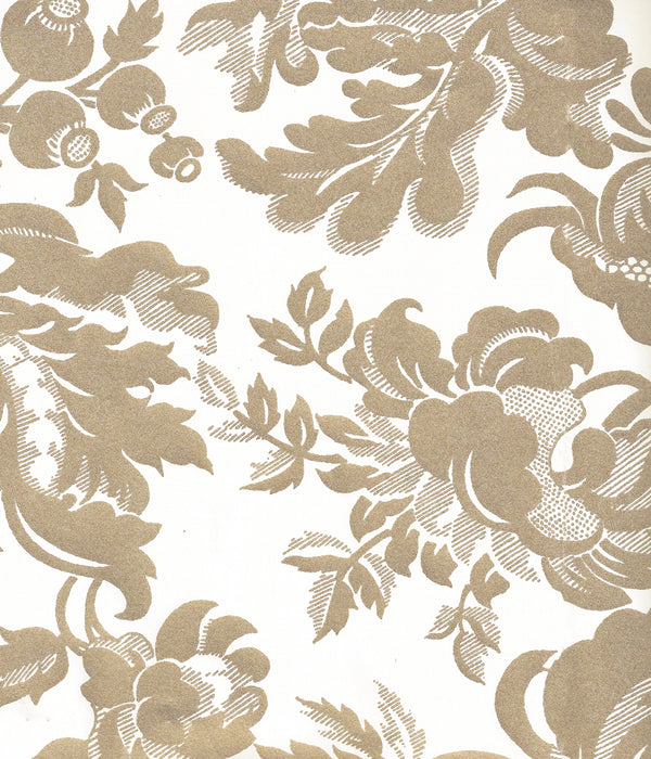 Des Gardes Gold Metallic on Off White Screen Printed | China Seas