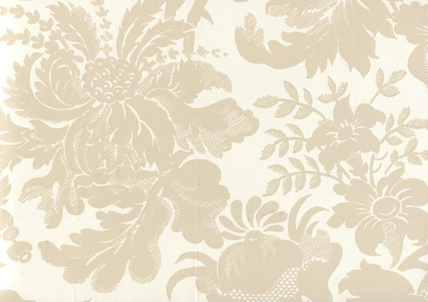 Des Gardes Pumice on Off White Screen Printed - Off-White Wallcovering | China Seas