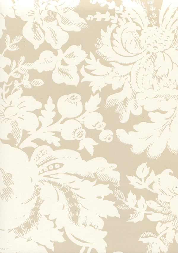 Des Gardes Reverse Pumice on Off White Screen Printed | China Seas