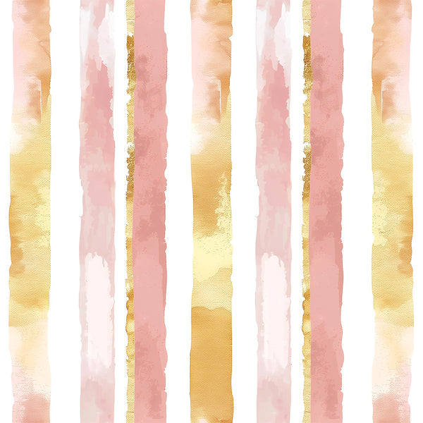 Elegant Light Pink and Gold Stripes Contemporary | Architectural Wallcoverings