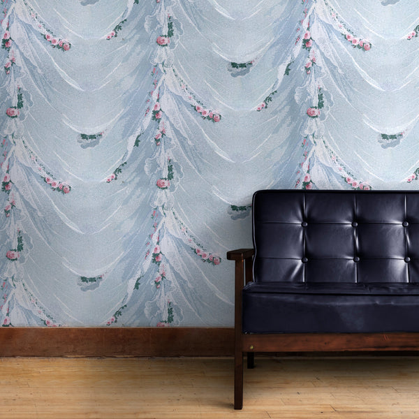 Northfield 1950's Drapery Swag Wallpaper | DW Bespoke Studios