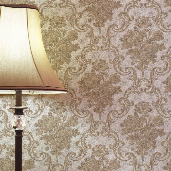 Patricia's 1950's Damask Traditional | Architectural Wallcoverings