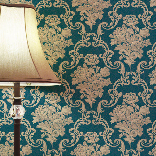 Patricia's Damask Authentic Vintage 1950's Wallpaper