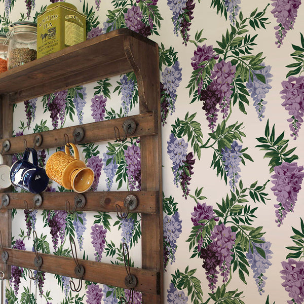 Wanda's Wandering Wisteria Authentic Vintage 1950's  Wallpapers