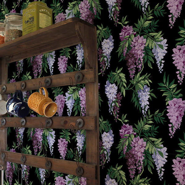 Wanda's Wandering Wisteria Authentic Vintage 1950's Retro | Architectural Wallcoverings