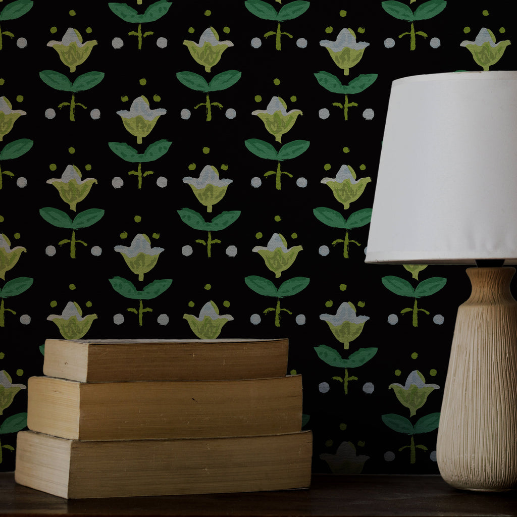 MariaÕs Tulips Authentic Vintage 1950's s Wallcovering | DW Bespoke Studios