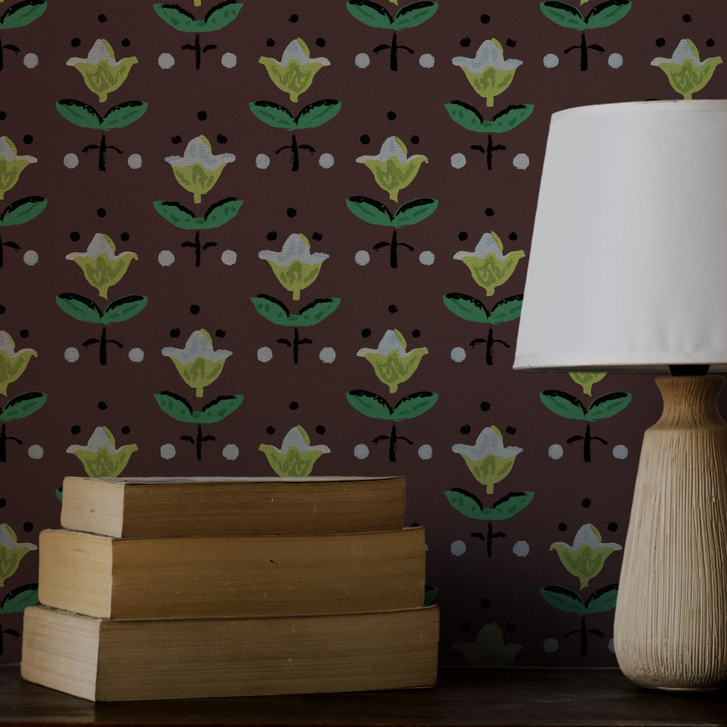 MariaÕs Tulips Authentic Vintage 1950's s Wallcovering | DW Bespoke Studios