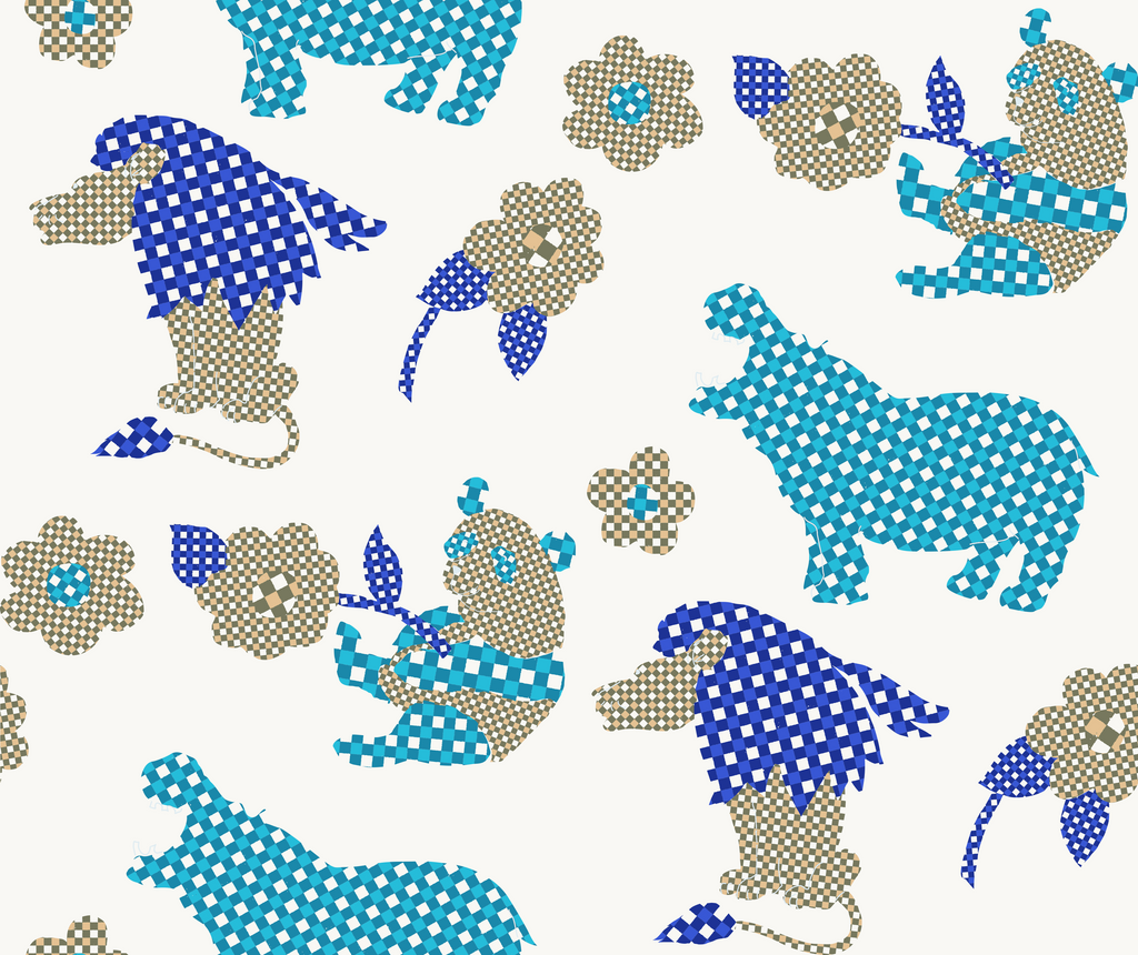 Hilly's Heritage Hippos 1970's Wallcovering Wallcovering | DW Bespoke Studios