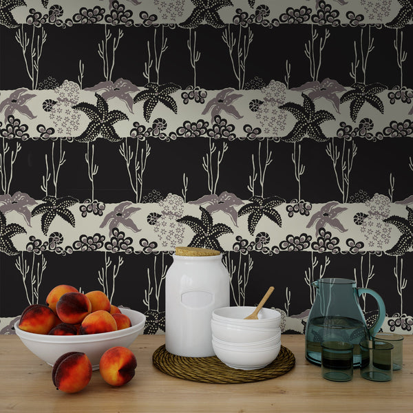 Savannah'S Starfish Authentic Vintage - Black Contemporary | Architectural Wallcoverings