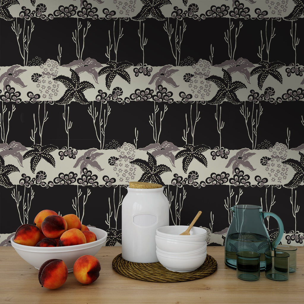 Savannah'S Starfish Authentic Vintage - Black |  Wallcovering | DW Bespoke Studios
