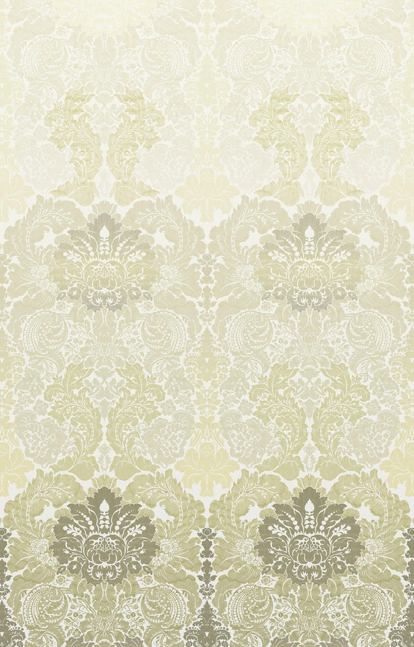 Disappearing Damask Superwide Lime Green | Timorous Beasties Wallcovering