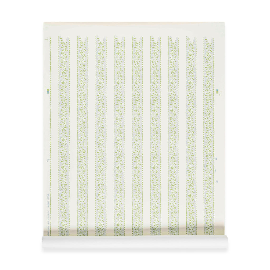 Dolly Stripe Wallpaper Lettuce Green