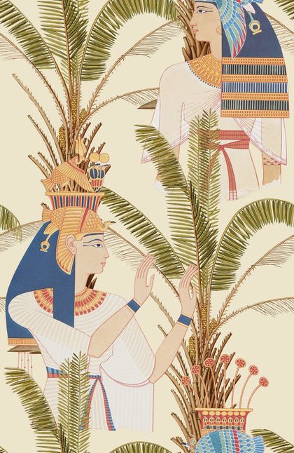 Egyptian Queens - Taupe, Blue, Green, Red Wallcovering | Mind the Gap