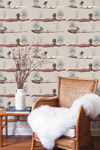 Egyptum Taupe - Blue, Green, Red, Brown Wallcovering | Mind the Gap
