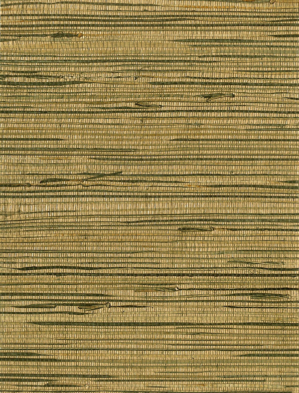 Triangle Grass Contemporary Grasscloth - Gray, Metallic Gold, Tan | Architectural Wallcoverings