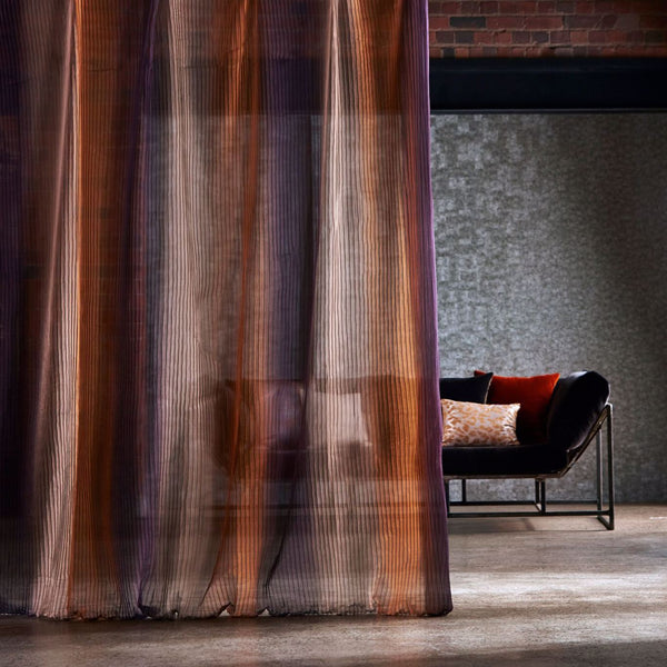 Anthology - Stria Stone/Amber/Plum Wallcovering | Anthology