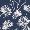 Malibu Dandelion Fields Wallpaper - Contemporary Floral - Navy Blue | Malibu Wallpaper