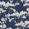 Malibu Bayberry Blossom Wallpaper - Contemporary Floral - Navy Blue | Malibu Wallpaper