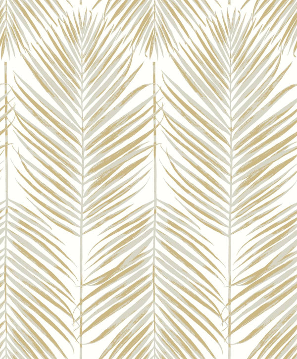Marina Palm Coastal Botanical - Silver & Gold | Architectural Wallcoverings
