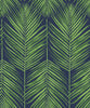 Malibu Marina Palm Wallpaper - Coastal Botanical - Moss Green & Blue | Malibu Wallpaper