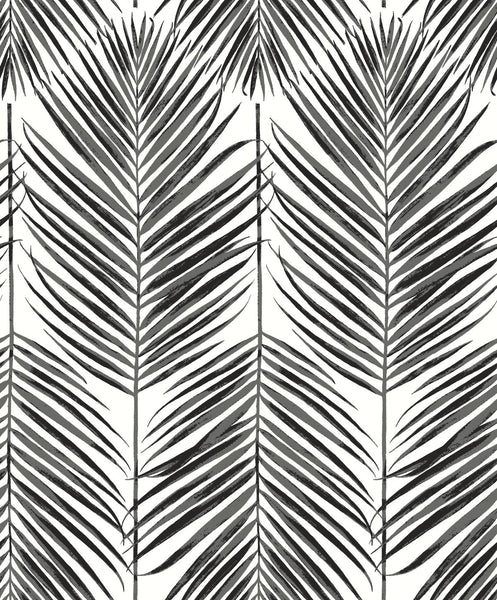 Malibu Marina Palm Wallpaper - Coastal Botanical - Ebony | Malibu Wallpaper