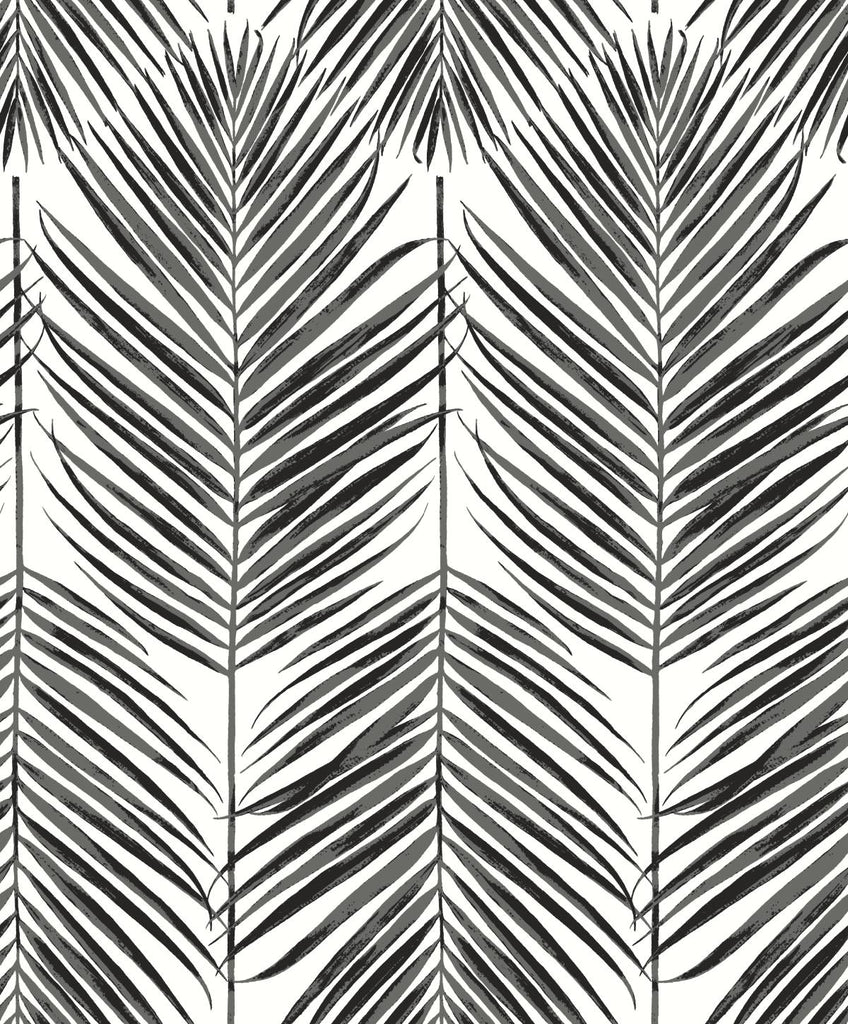 Malibu Marina Palm Wallpaper - Coastal Botanical - Ebony | Malibu Wallpaper