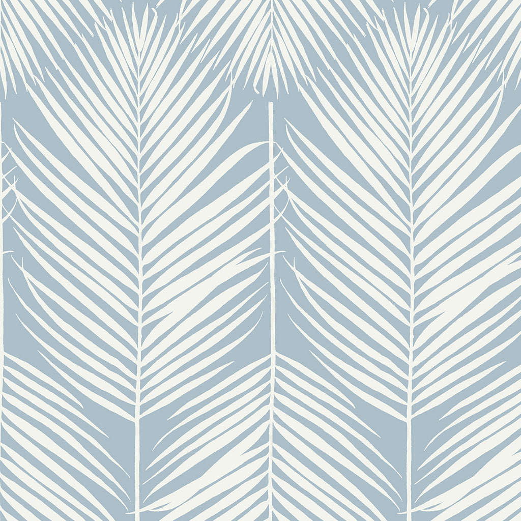 Malibu Athena Palm Wallpaper - Coastal Botanical - Hampton Blue | Malibu Wallpaper