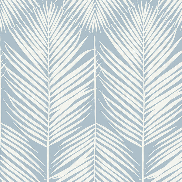 Malibu Athena Palm Wallpaper - Coastal Botanical - Hampton Blue | Malibu Wallpaper