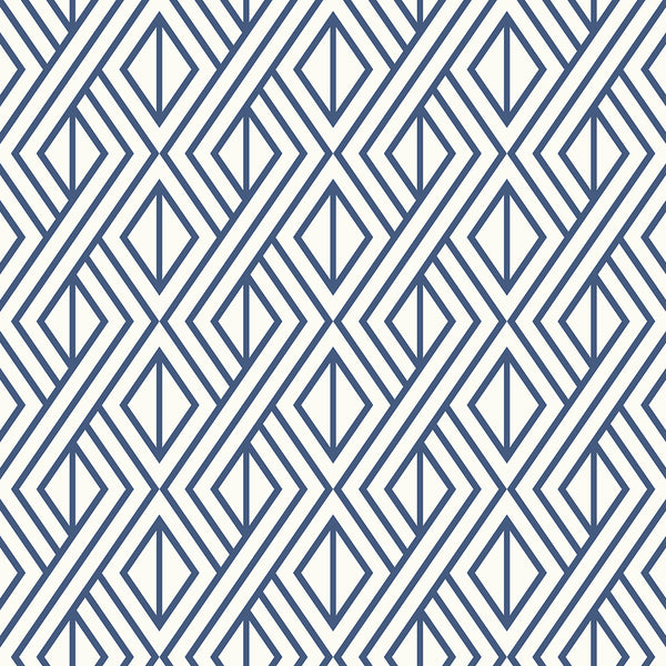 Diamond Weave Contemporary Geometric - Navy Blue | Architectural Wallcoverings