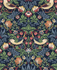 Malibu Fragaria Garden Wallpaper - Vintage Animal Print - Midnight Blue | Malibu Wallpaper