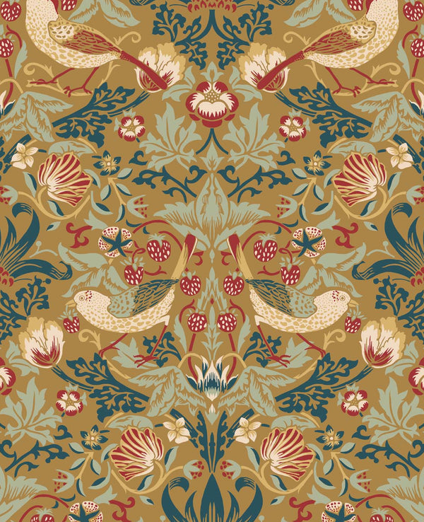 Fragaria Garden Vintage Animal Print - Ochre | Architectural Wallcoverings