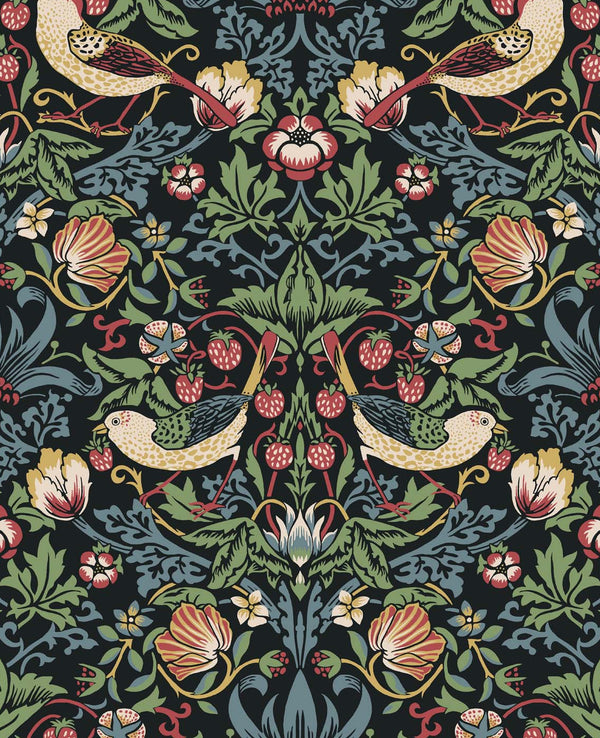 Fragaria Garden Vintage Animal Print - Ebony | Architectural Wallcoverings