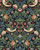 Malibu Fragaria Garden Wallpaper - Vintage Animal Print - Ebony | Malibu Wallpaper