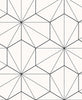 Malibu Hedron Geometric Wallpaper - Contemporary Geometric - Ebony & Eggshell | Malibu Wallpaper