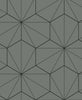 Malibu Hedron Geometric Wallpaper - Contemporary Geometric - Pavestone & Ebony | Malibu Wallpaper