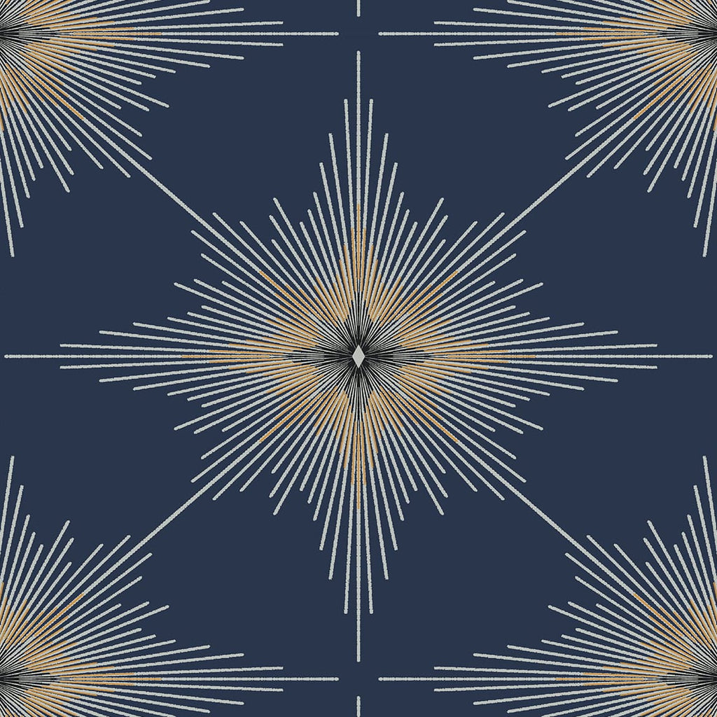Malibu North Star Wallpaper - Contemporary Geometric - Navy Blue | Malibu Wallpaper
