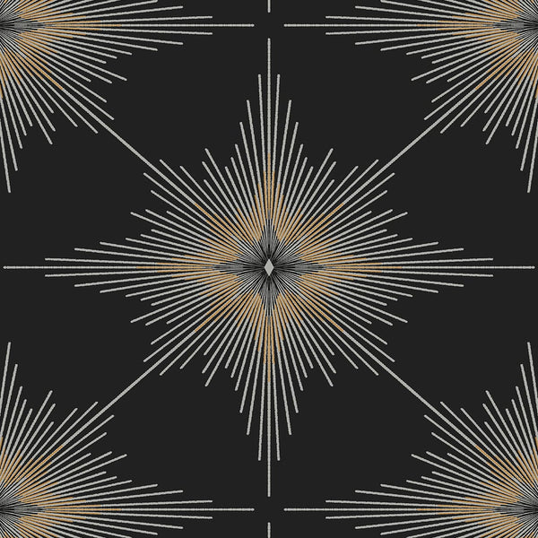 Malibu North Star Wallpaper - Contemporary Geometric - Ebony | Malibu Wallpaper