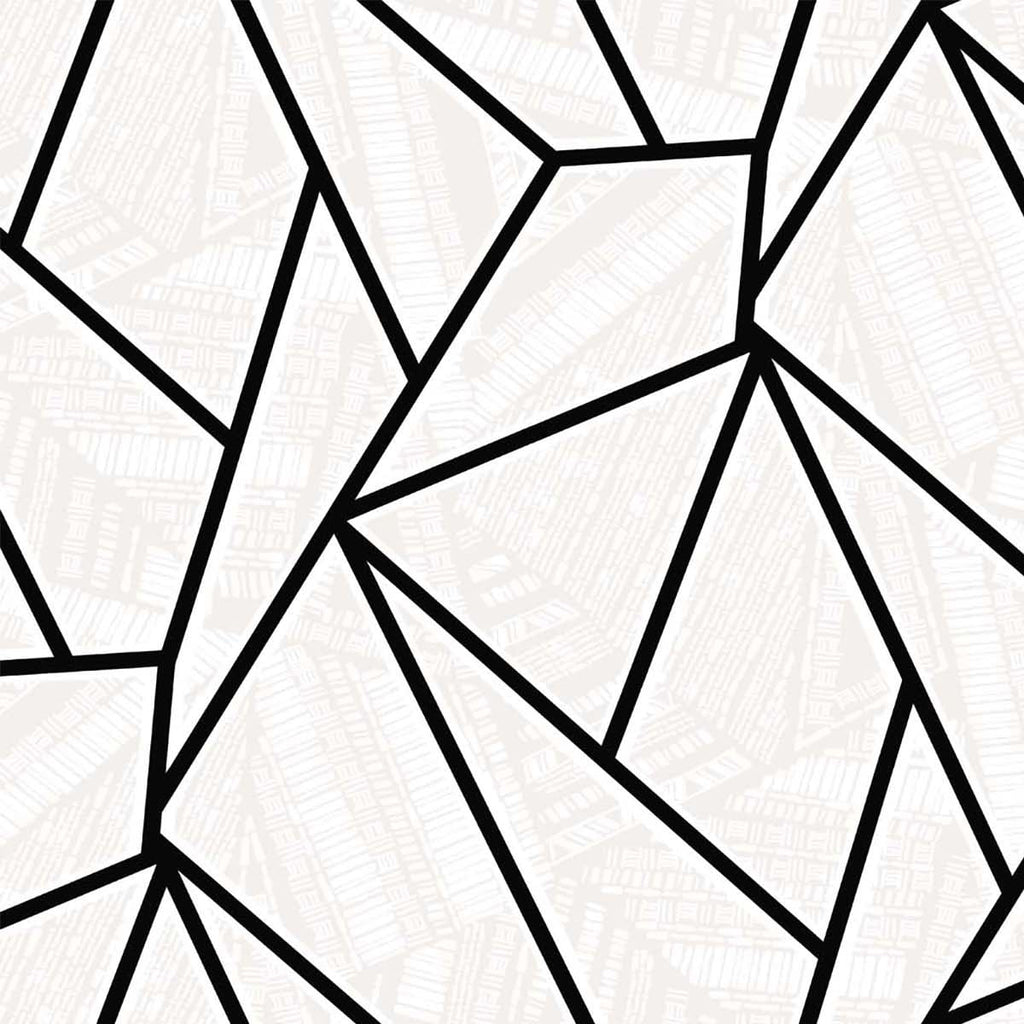 Malibu Metro Vector Wallpaper - Contemporary Geometric - Ebony & Morning Fog | Malibu Wallpaper