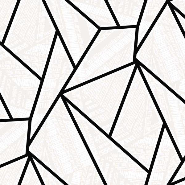 Malibu Metro Vector Wallpaper - Contemporary Geometric - Ebony & Morning Fog | Malibu Wallpaper