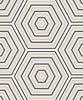Malibu Hex Topography Wallpaper - Contemporary Geometric - Cove Grey & Ebony | Malibu Wallpaper