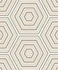 Malibu Hex Topography Wallpaper - Contemporary Geometric - Lunar Rock & Argos Grey | Malibu Wallpaper
